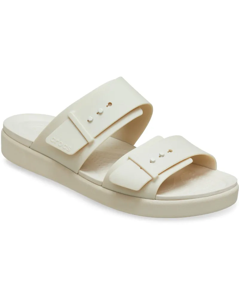 Crocs Brooklyn Buckle Damen Sandalen Sandstein Weiß