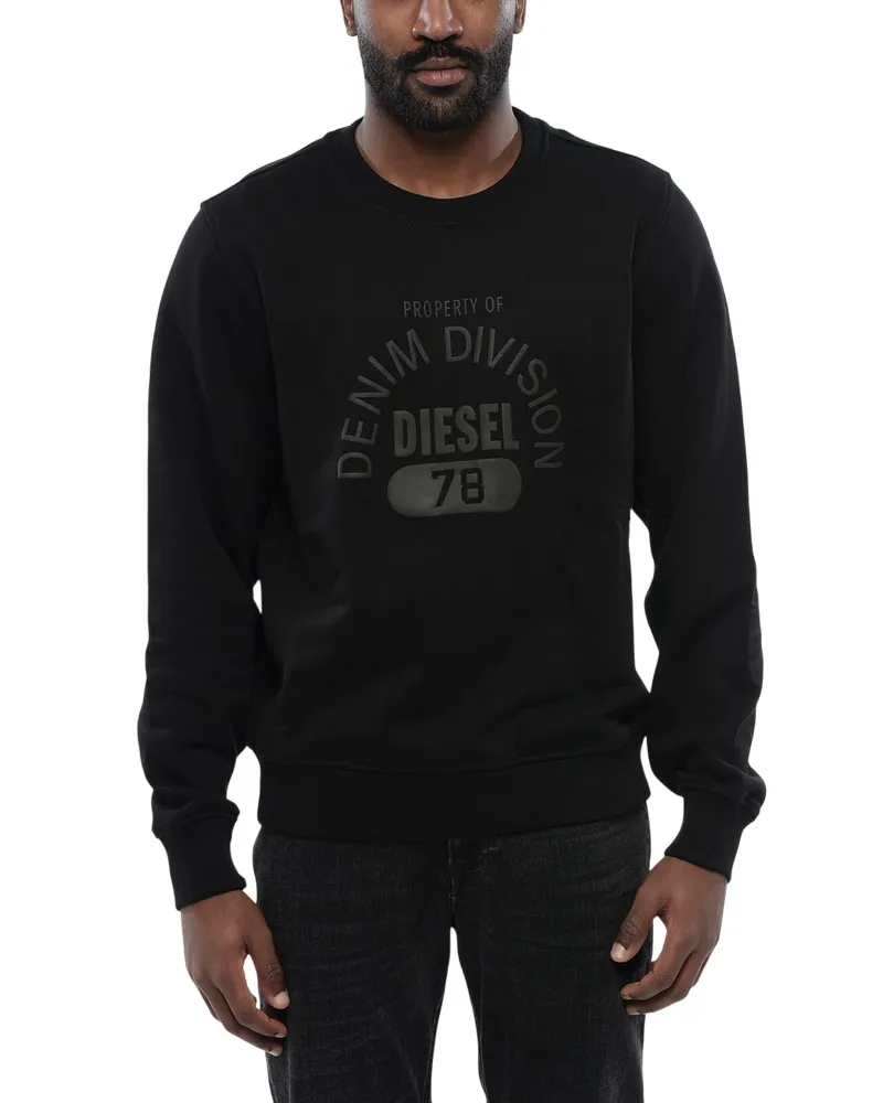 Diesel Unisex Erwachsene Division Logo Denim Sweatshirt (Schwarz Schwarz