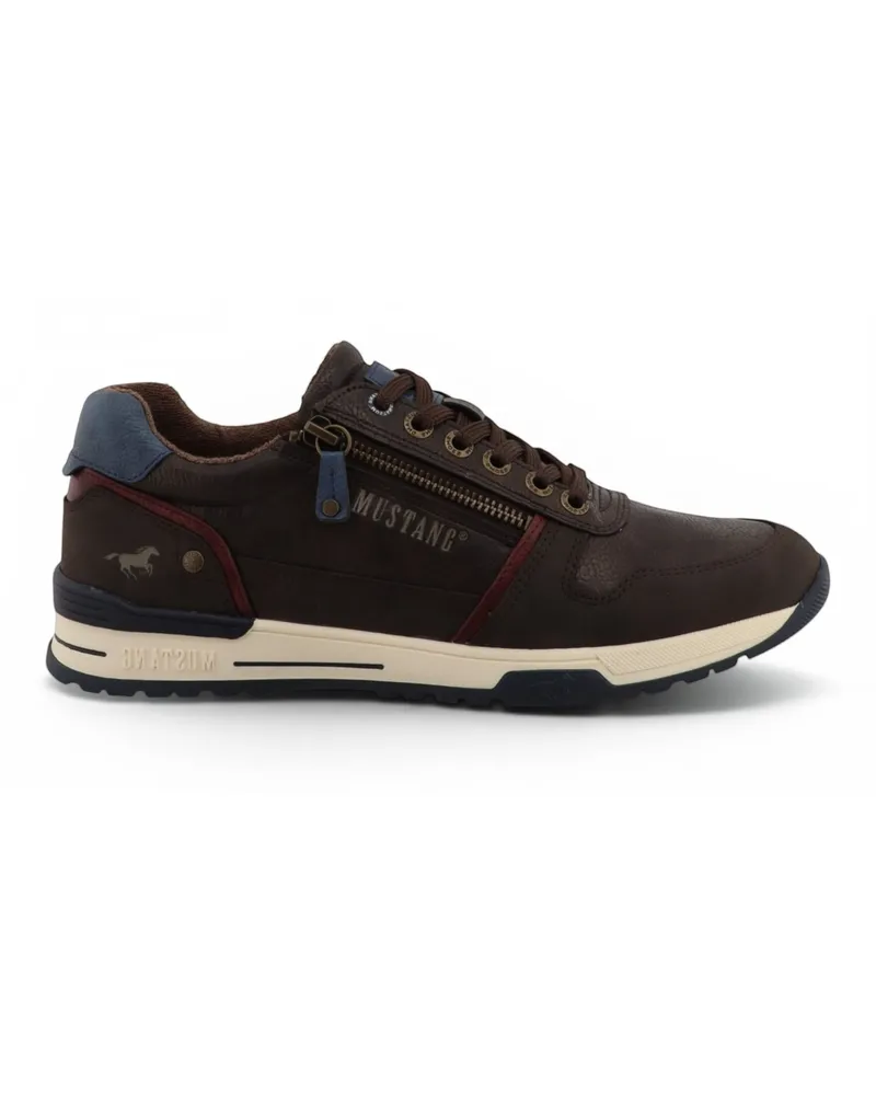 Mustang Herren braune Kunstleder-Sneakerschuhe – M0281006 Braun