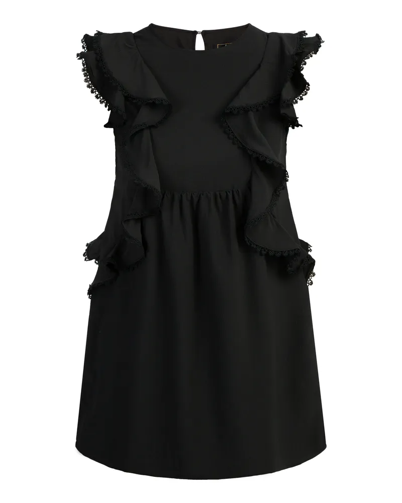 FAINA Minikleid mit Rüschen Damen schwarz Schwarz