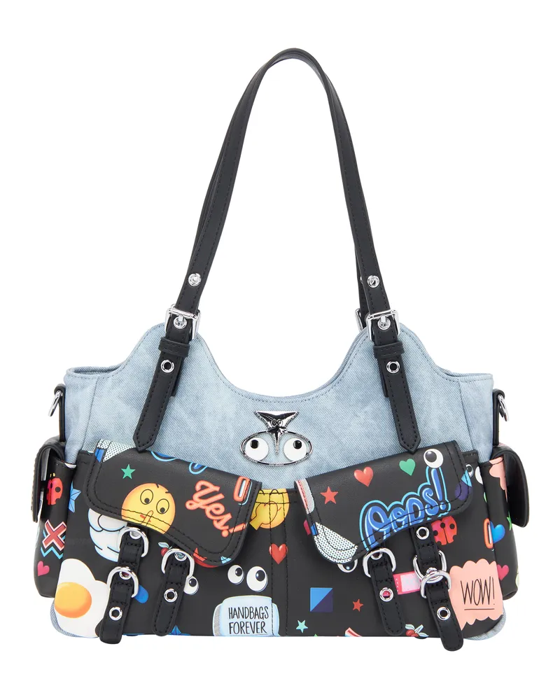 My Mo Handtasche Handtasche Frauen Blau Schwarz Blau