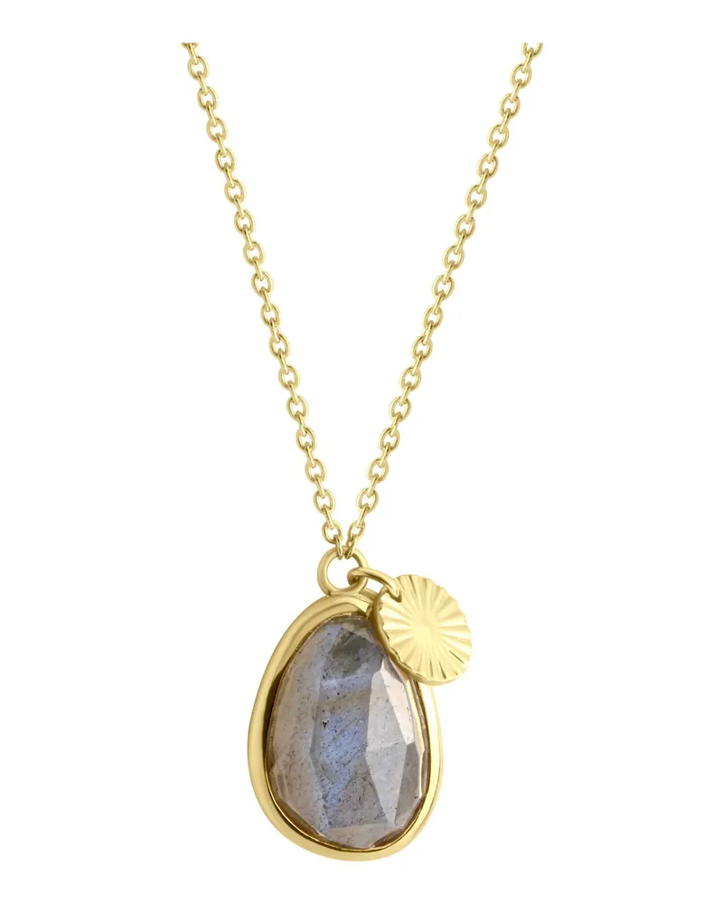 Jamelli Halskette Silber 925 vergoldet mit Labradorit Gold