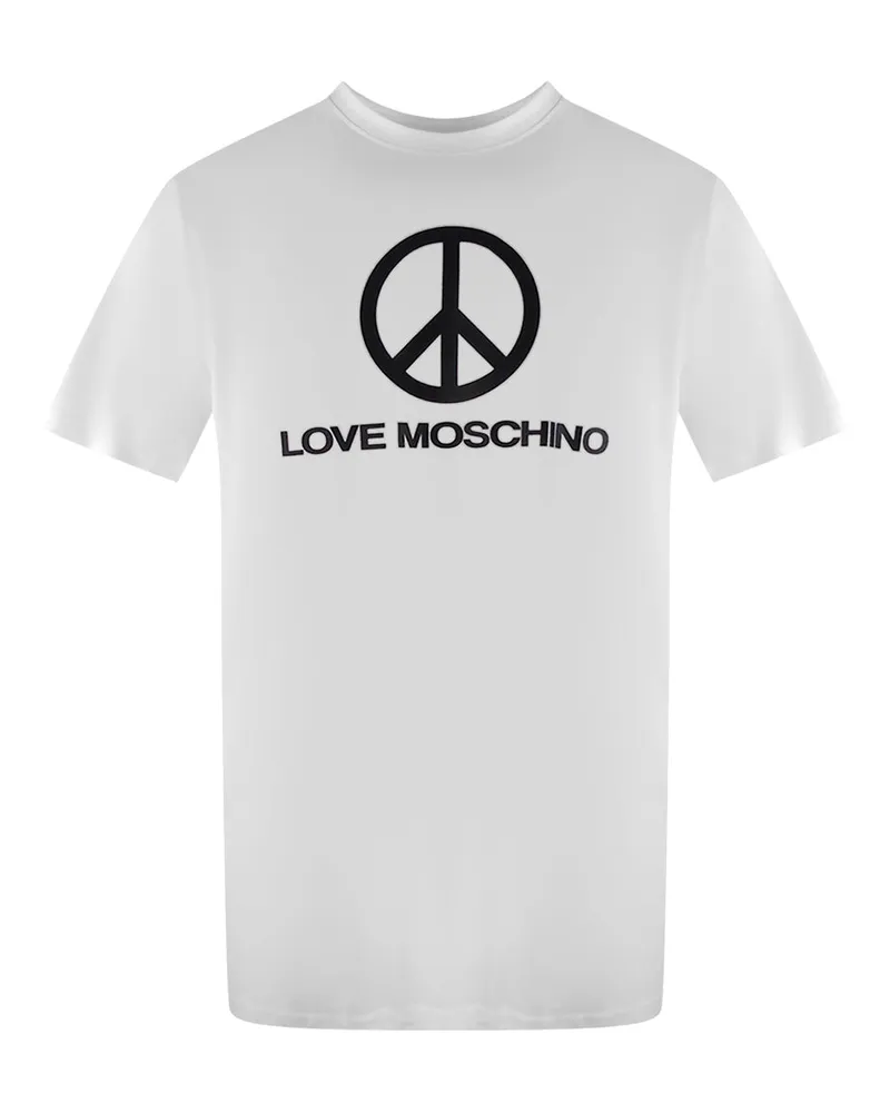Moschino Peace Logo Weißes T-shirt Weiß