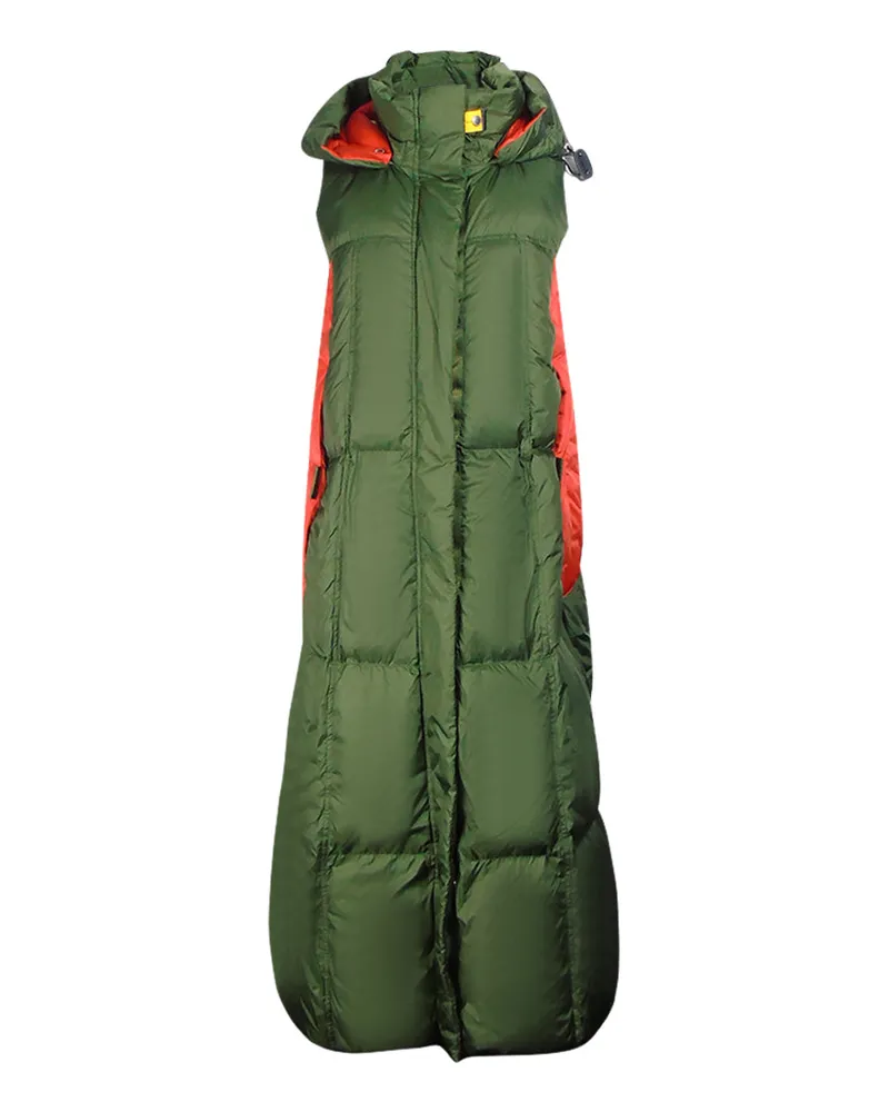 Parajumpers Lory Green Long Hooded Vest Daunenjacke Grün