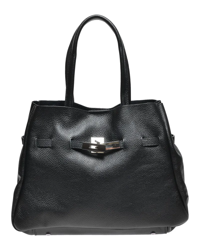 Anna Luchini Schwarz Rindsledertasche Schwarz