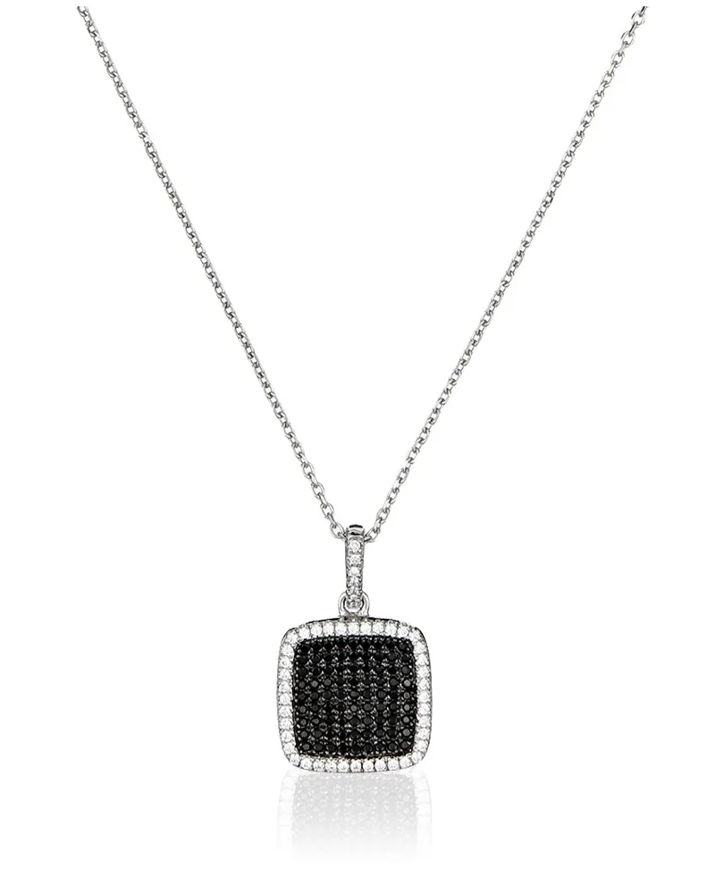 Orphelia Damen-Kette aus 925er Sterlingsilber mit Anhänger, Silber/Schwarz, ZH-4879 Schwarz
