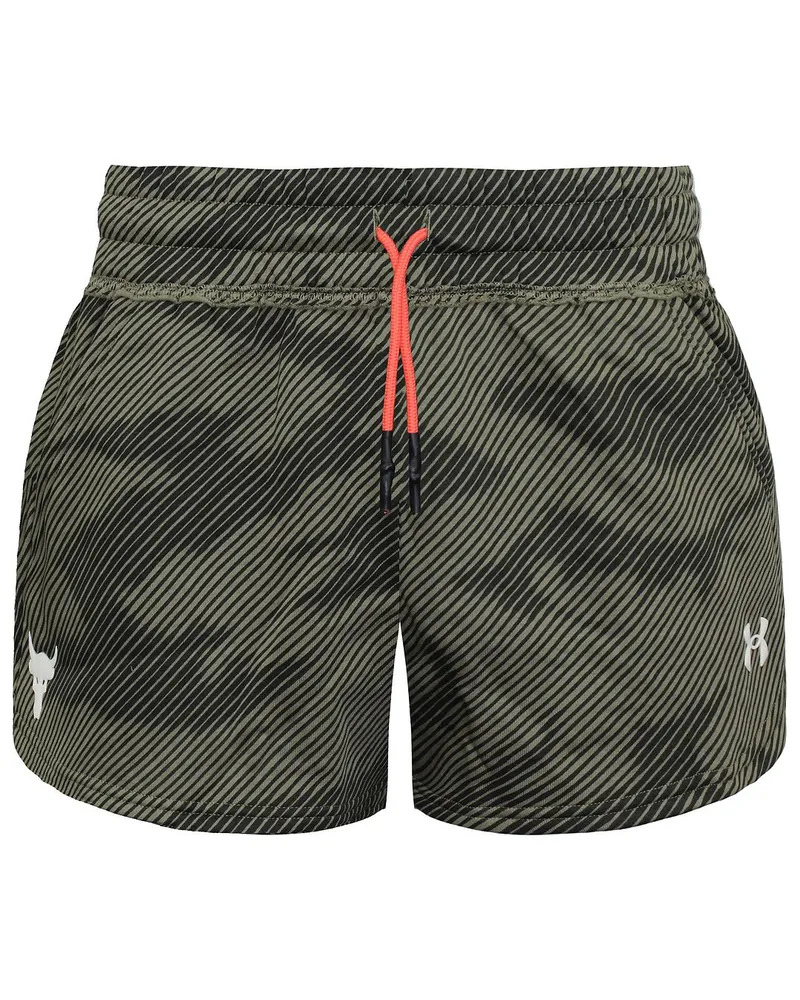 Under Armour Under Armor Project Rock Womens Green Fleece gedruckte Shorts Grün
