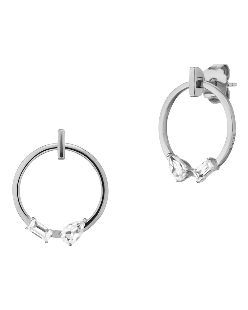 cai Ohrringe 925 Sterling Silber rhodiniert mit Weißtopas Silber