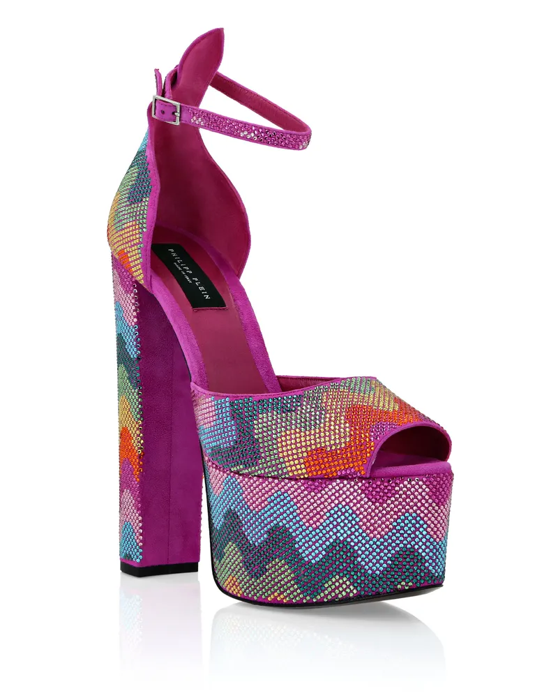 Philipp Plein Sandaletten mit hohem Absatz, 'Rainbow Waves' - Mehrfarbig Mehrfarbig