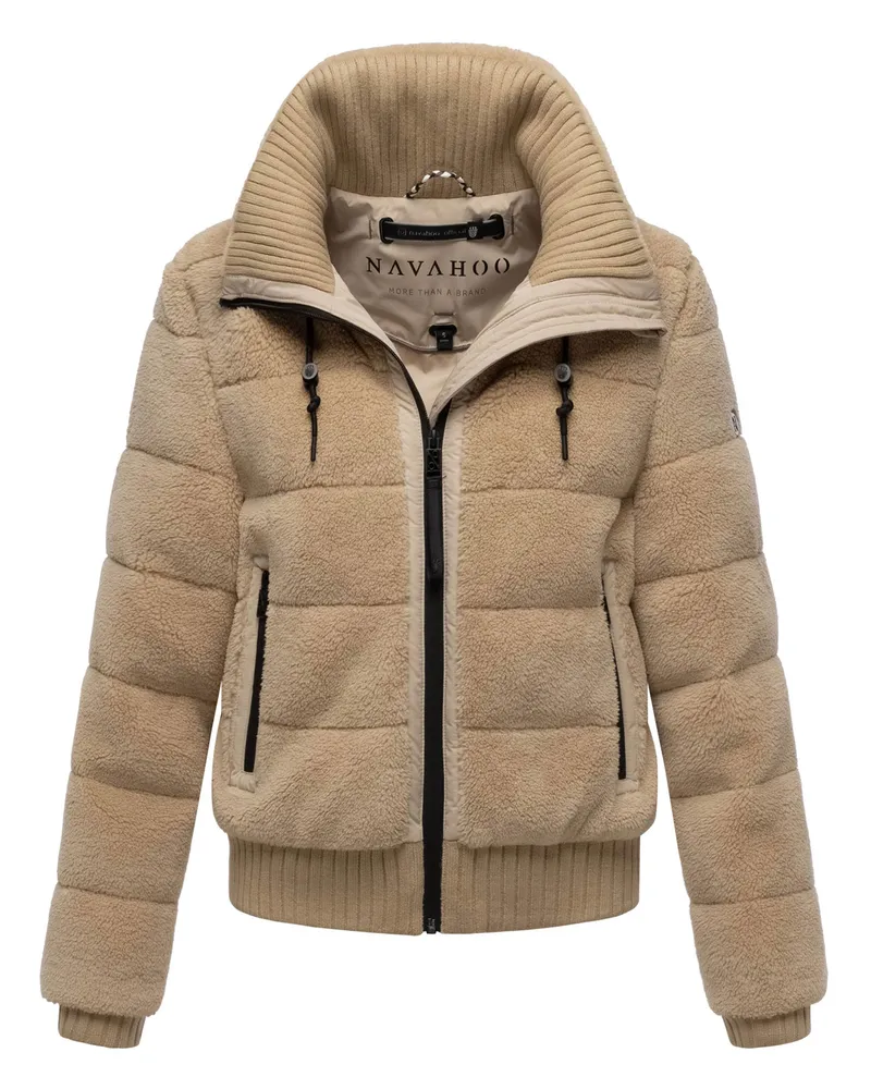 NAVAHOO Damen Winterjacke SCHNEEPUDER – kuschelig, modern & warm Beige