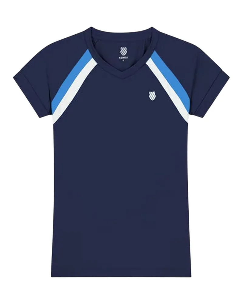 K-Swiss T-Shirt für Damen, V-Ausschnitt (Marine Marineblau