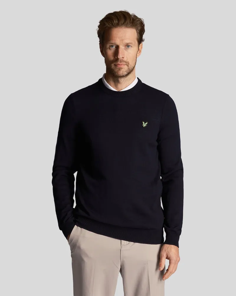 Lyle & Scott Golf Polyblend Rundhalspullover Marineblau