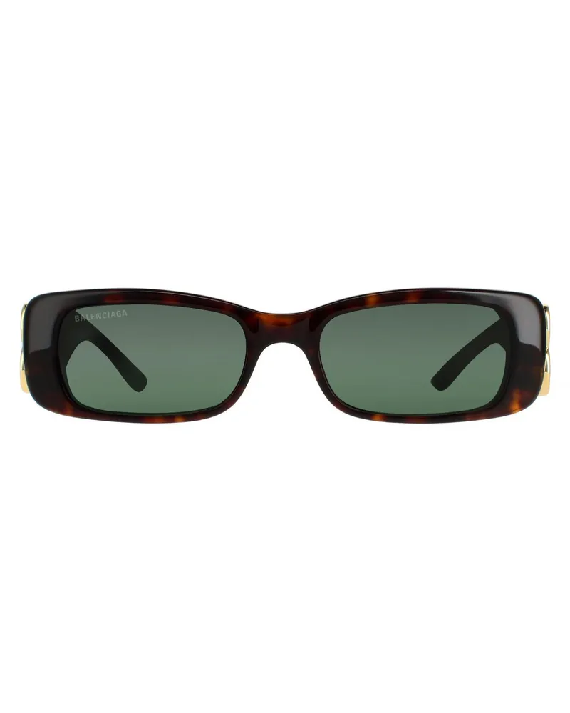 Balenciaga Rechteck Womens Dark Havana Grün BB0096S Braun
