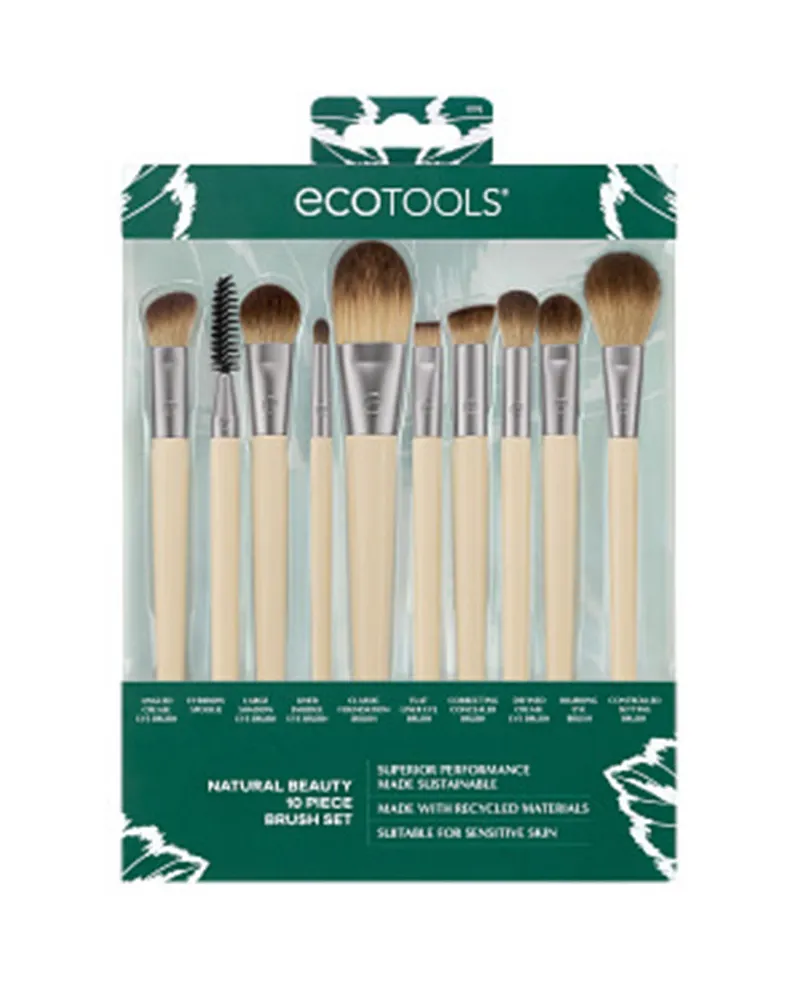 EcoTools Natural Beauty Make-up-Pinselset, 10 Stück 