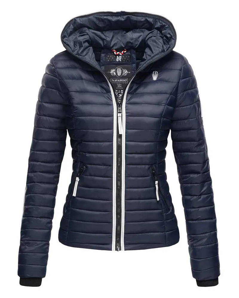 NAVAHOO Damen Steppjacke Kimuk Princess – Leicht, Modern & Mit Kapuze Blau