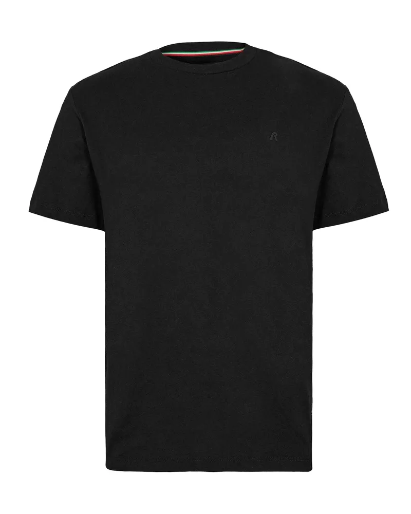 Replay T-Shirt für Herren, Rundhalsausschnitt, Jersey (Schwarz Schwarz