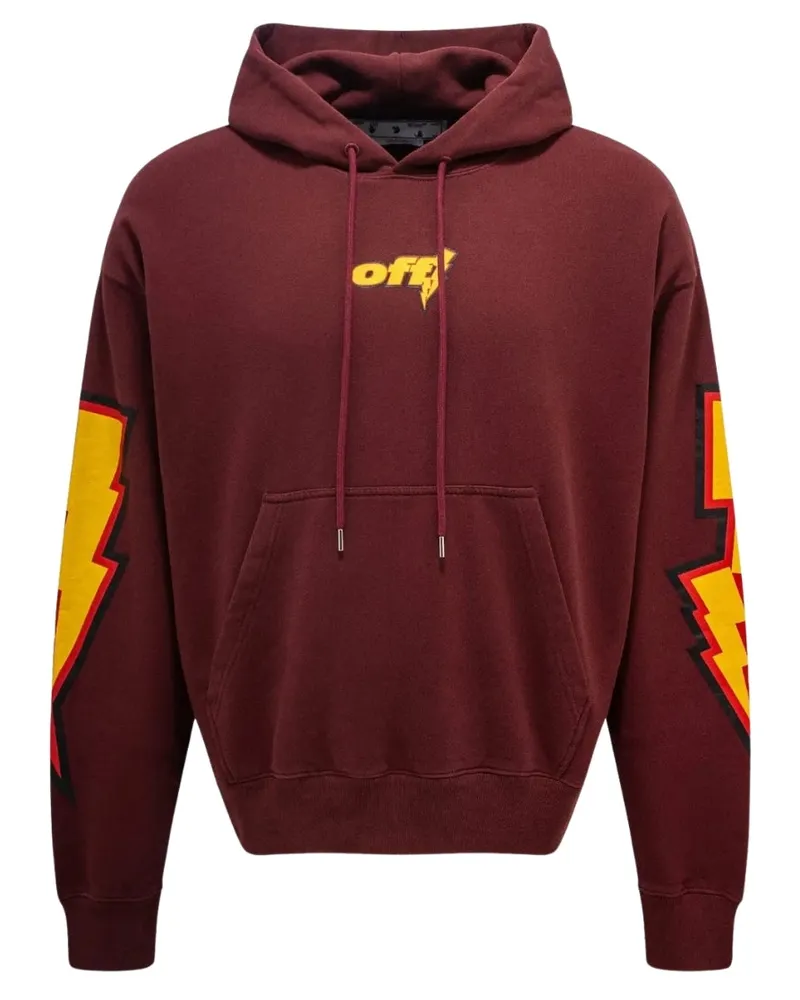 OFF-WHITE Thunder Stable Skate Fit Burgunderroter Kapuzenpullover Bordeaux