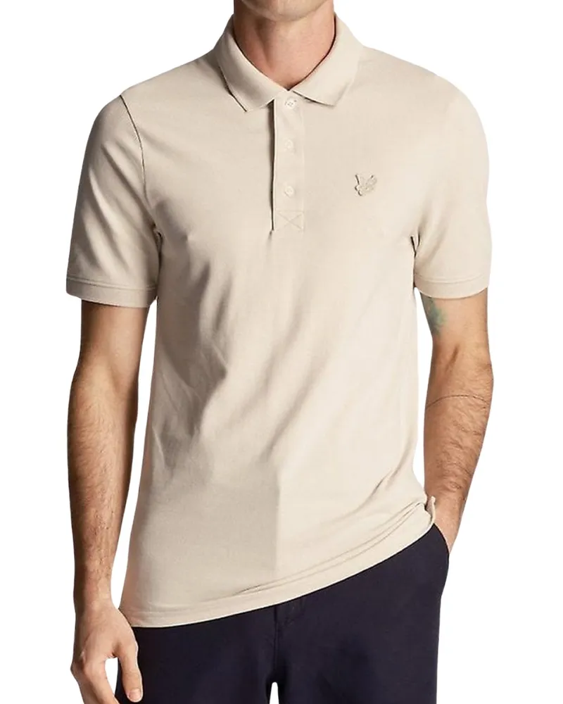 Lyle & Scott Tonal Eagle Creme Poloshirt Creme