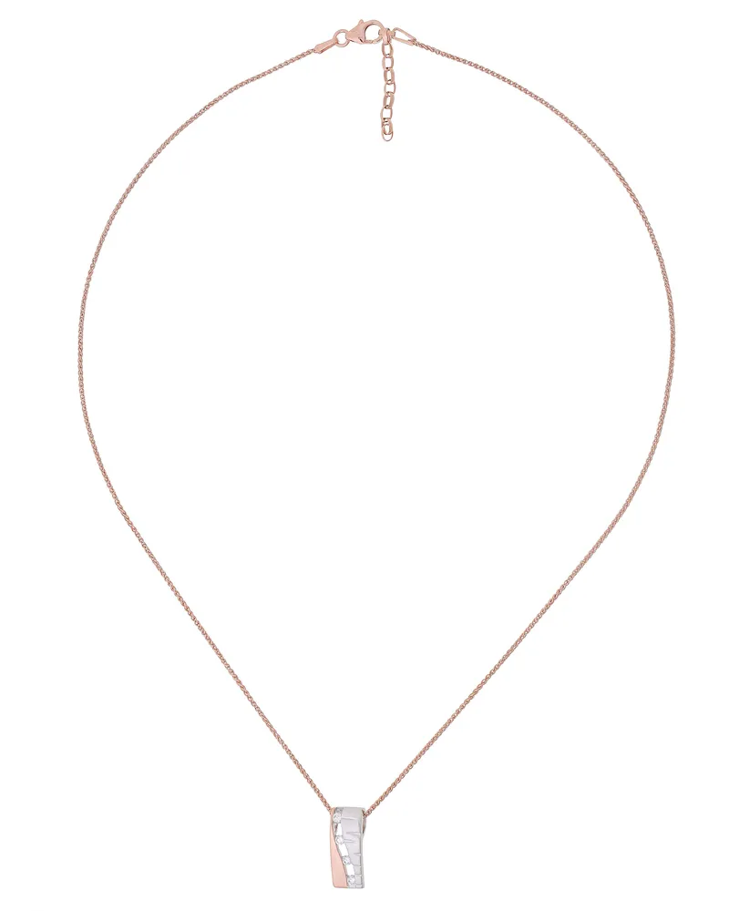 Orphelia Lova' Damen-Kette mit Anhänger aus 925er Sterlingsilber, Silber/Rosé, ZH-7093 Silber