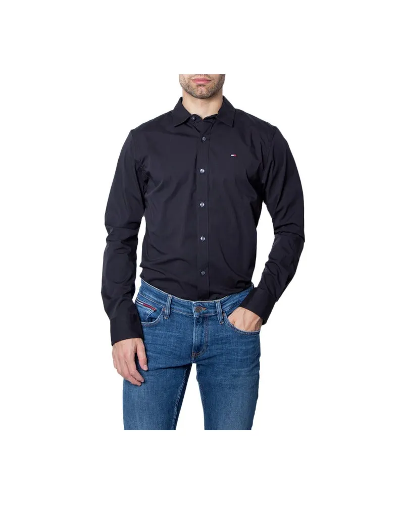 Tommy Hilfiger TJM Original Herrenhemd Schwarz Baumwolle. Authentische Tommy Jeans Kleidung - Tommy Jeans Streetwear/Sportswear Design - Tommy Jeans für Männer - Tommy Jeans Hemd in der Farbe Schwarz passt perfekt zu Ihrem restlichen Garderobe - Material Baumwolle bequem - classic - TJM Original Schwarz