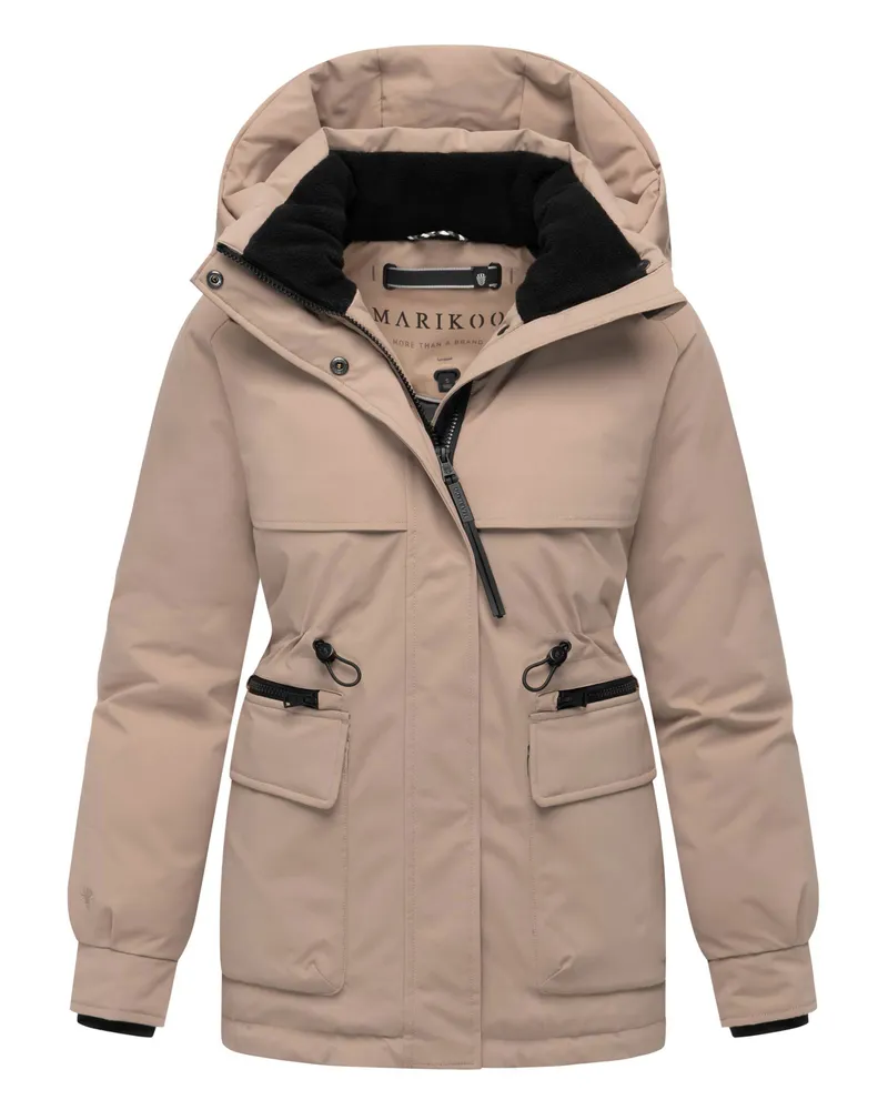 Marikoo Damen-Winterjacke Shigaraa mit abnehmbarer Kapuze und Magnettaschen - Grau Grau