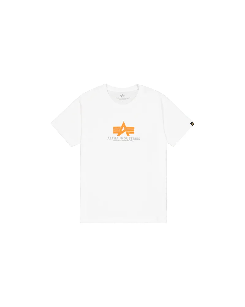 Alpha Industries T-Shirt mit großem Logo aus Rubber - Weiß Weiß