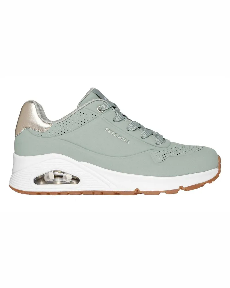 Skechers Uno Stand On Air" Sneaker für Damen, Keilabsatz (Salbei/Gold metallic Hellgrau