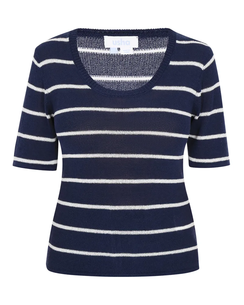 Usha Pullover für Damen - Weiß/Marineblau Weiß