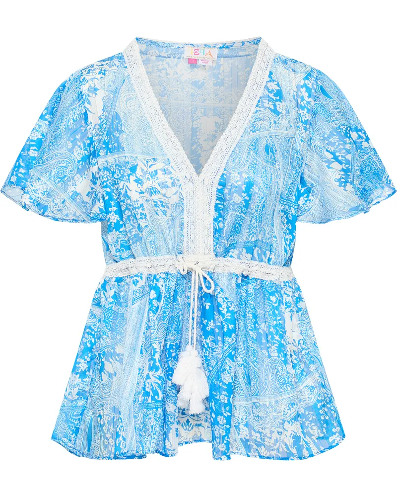 IZIA Bluse Damen blau weiss Blau