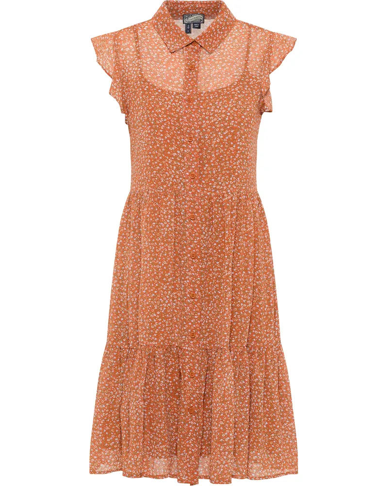 DreiMaster Blusenkleid Damen Orange Mehrfarbig Orange