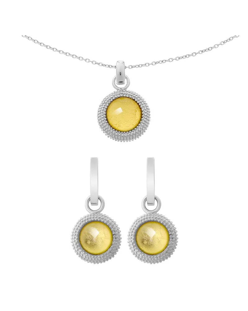 Orphelia Damen 925 Sterling Silber Set: Kettenanhänger + Ohrringe - Silber SET-6041/2 Silber