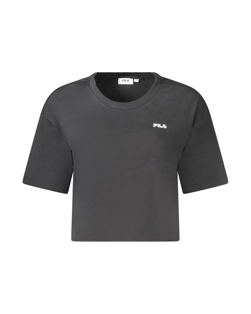 Fila Cropped T-Shirt mit kurzen Ärmeln Dunkelgrau