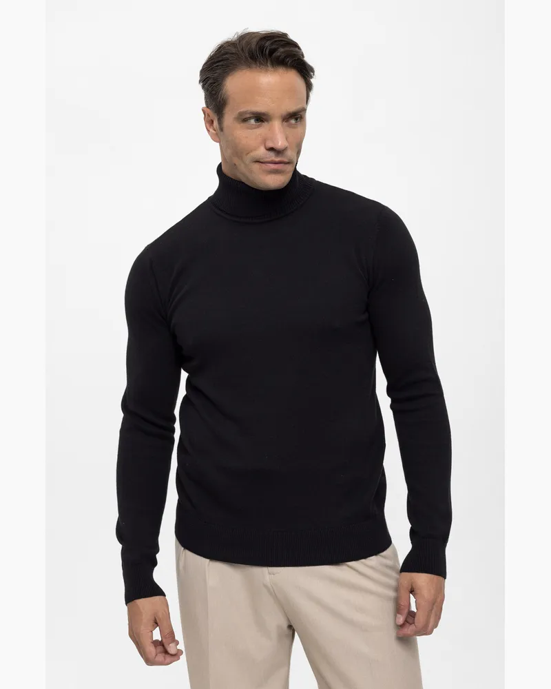 Felix Hardy Pullover Rollkragenpullover Schwarz