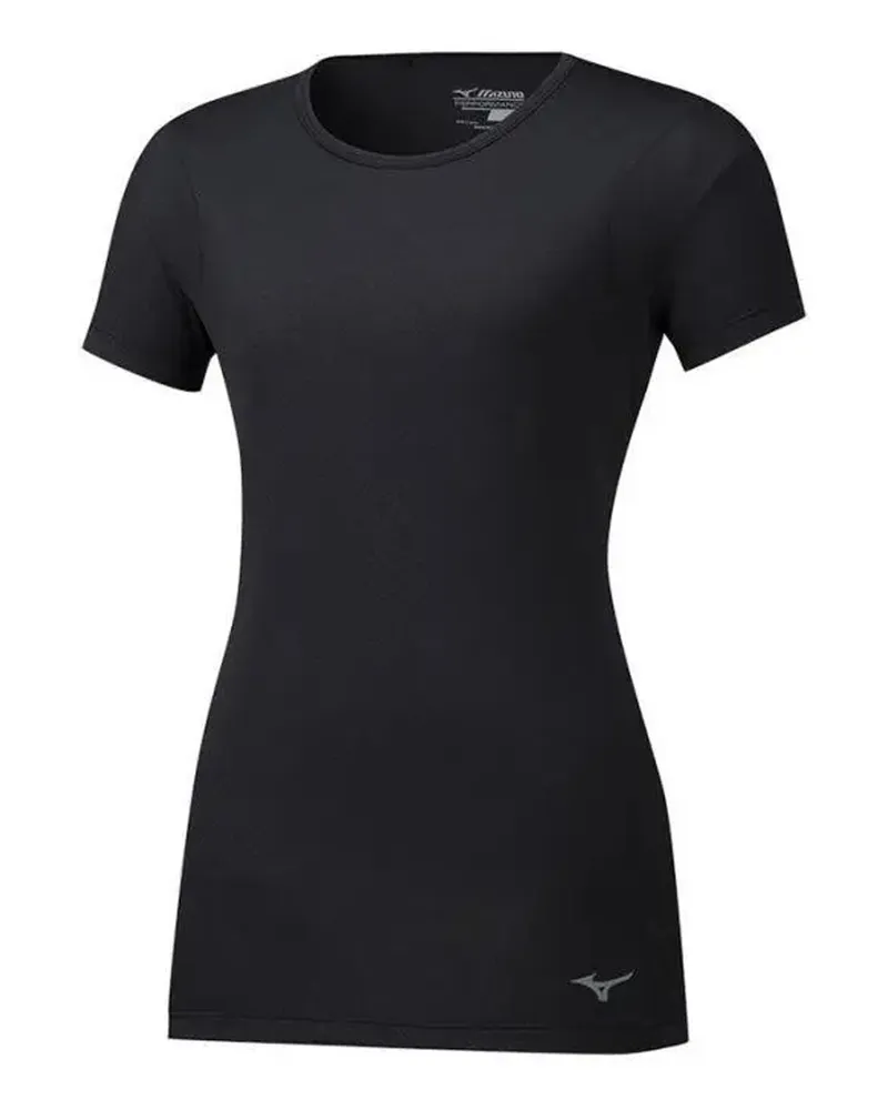 Mizuno Alpha Vent Womens Black T-Shirt Schwarz