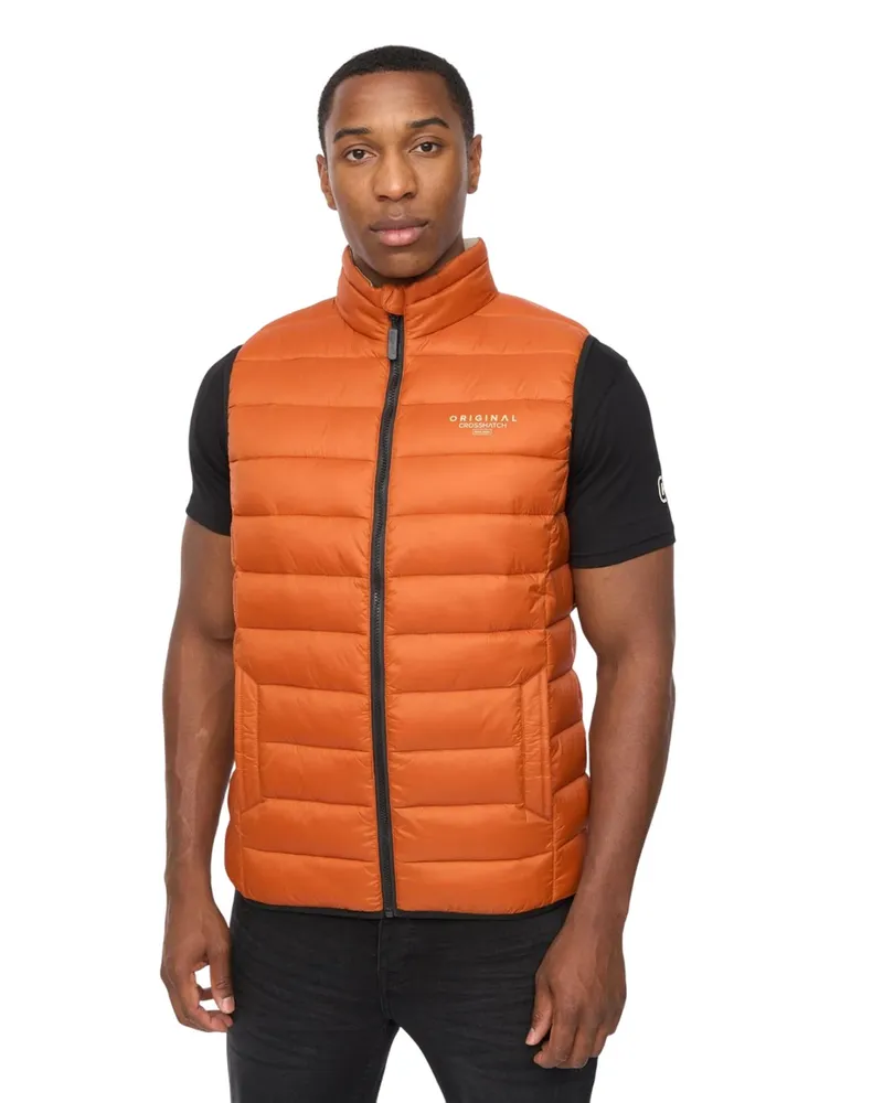 CrossHatch Gattering MVE" Weste für Herren, Gesteppt (Orange Orange