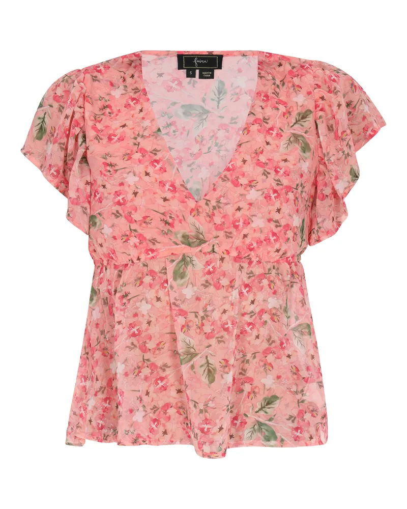 FAINA Bluse Frauen Koralle mehrfarbig Korallenrot