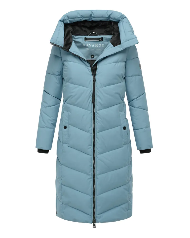 NAVAHOO Schmatzibär Damen Winter Steppmantel – warm & elegant Blau
