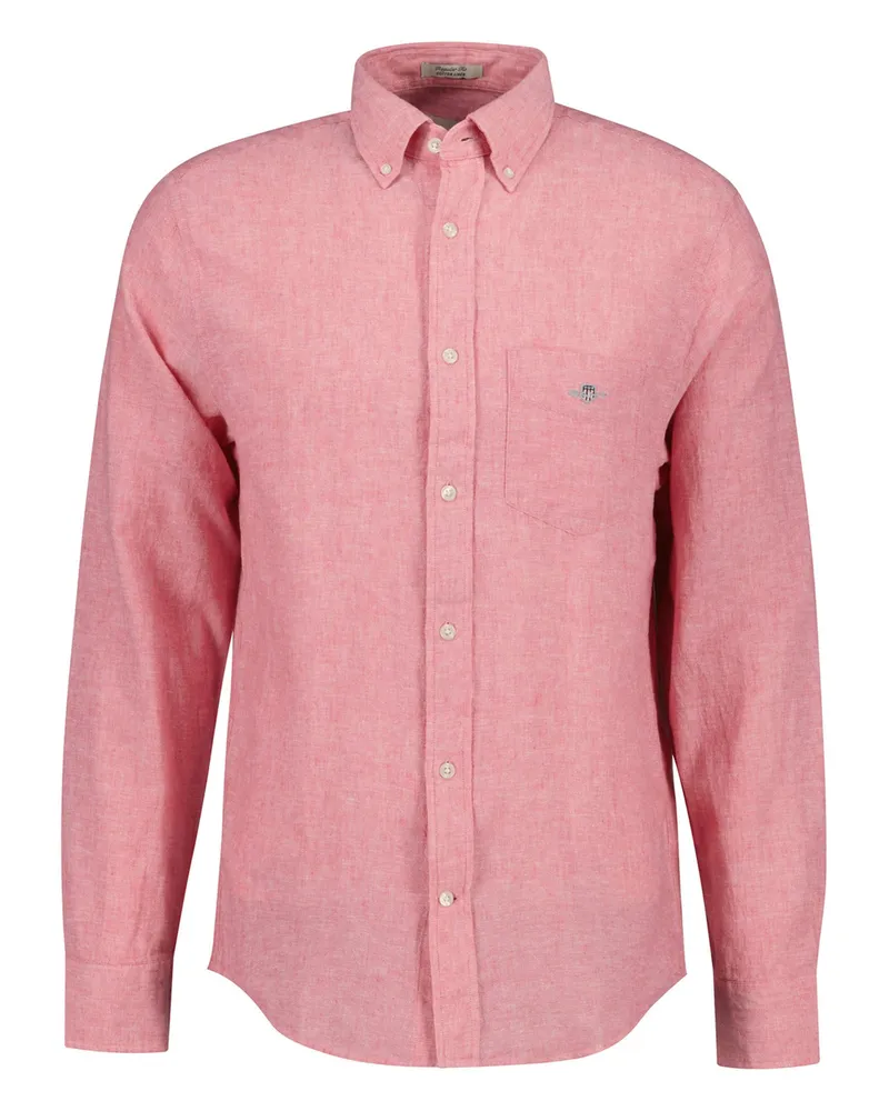Gant Regular Oxford-Hemd aus Baumwoll-Leinen - Rosa Rosa