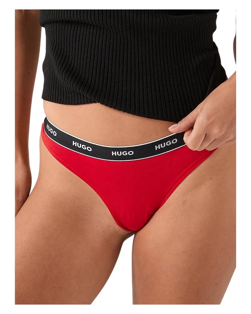 HUGO BOSS Thong für Damen, Mittlere Bundhöhe, Regulär (Leuchtend Rot Rot