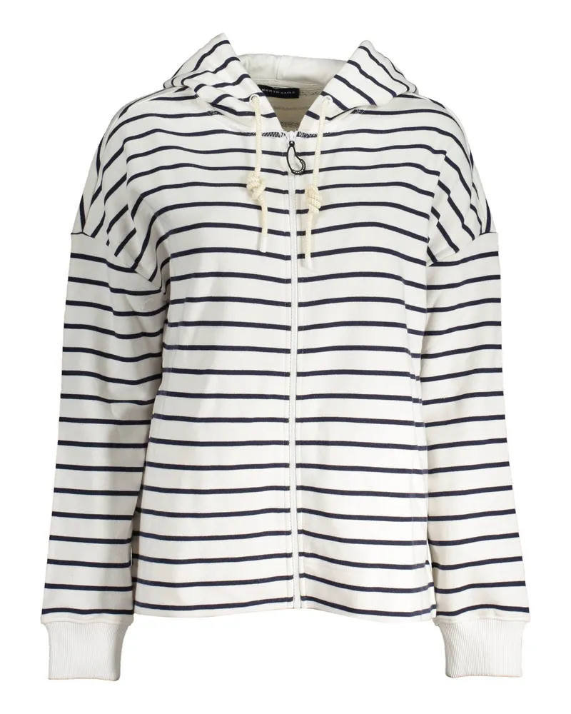 North Sails Breton Streifen Zip Hoodie Elfenbein
