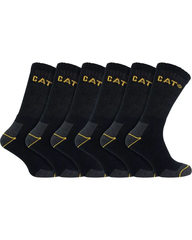 Caterpillar Footwear 6er-Pack Unisex-Arbeitssocken für Stahlkappenschuhe - Schwarz Schwarz