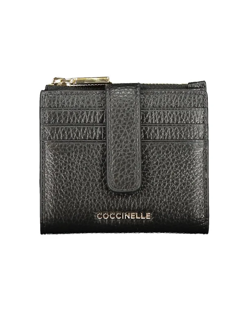 Coccinelle Schwarze Leder Damenbörse Schwarz