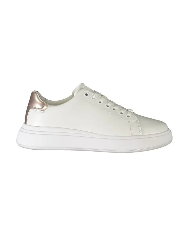 Calvin Klein Kaylee Plattform Sneaker Weißrose Gold Weiß