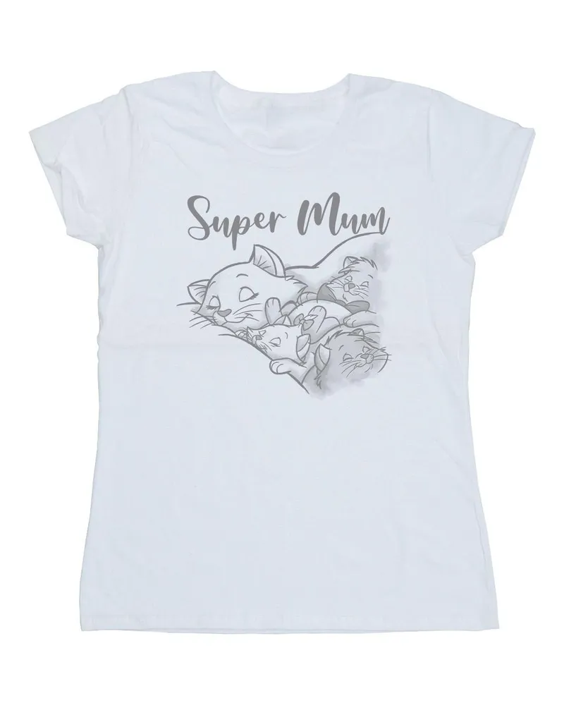 Disney The Aristocats Marie Super Mum" T-Shirt für Damen (Weiß Weiß