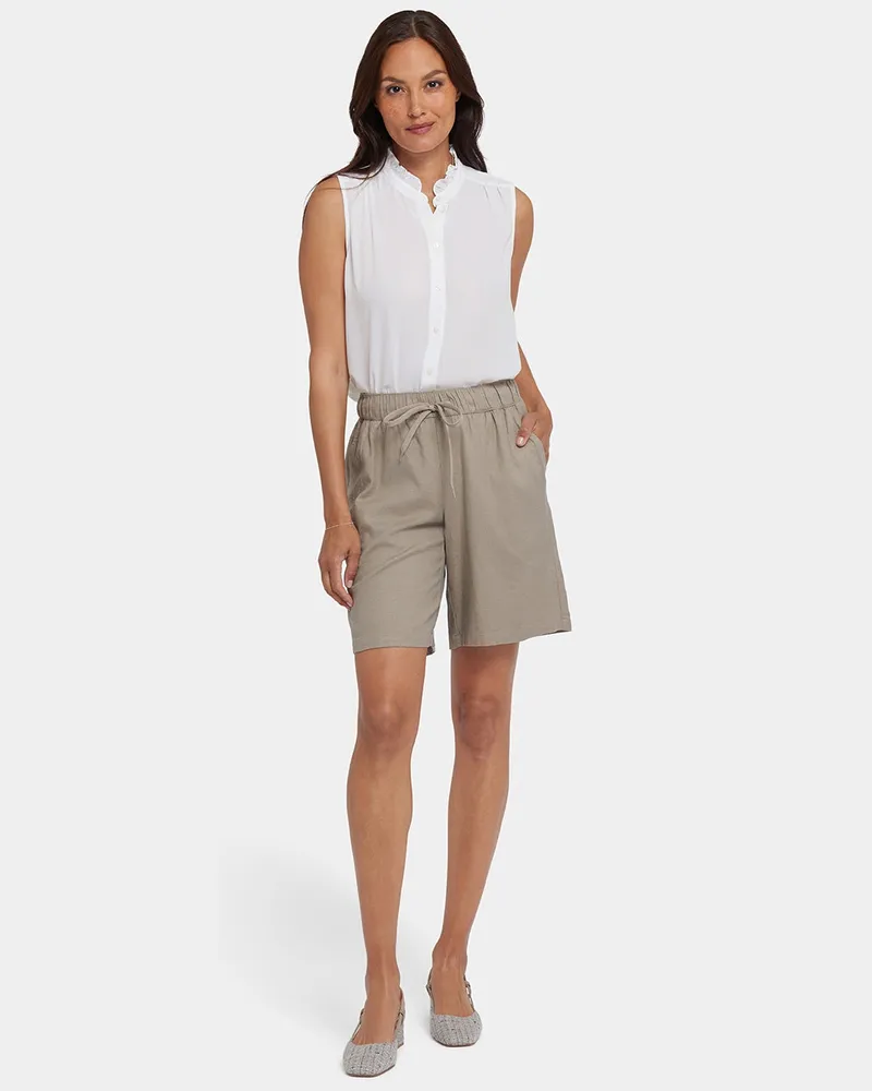 NYDJ not your daughter's Jeans  Luftige Bermuda-Shorts aus Stretch-Leinen Braun