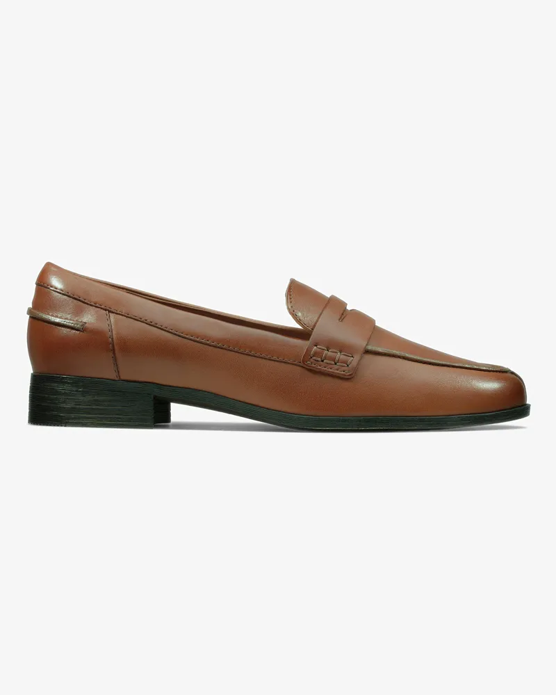 Clarks Hamble Slipper aus braunem Leder Braun