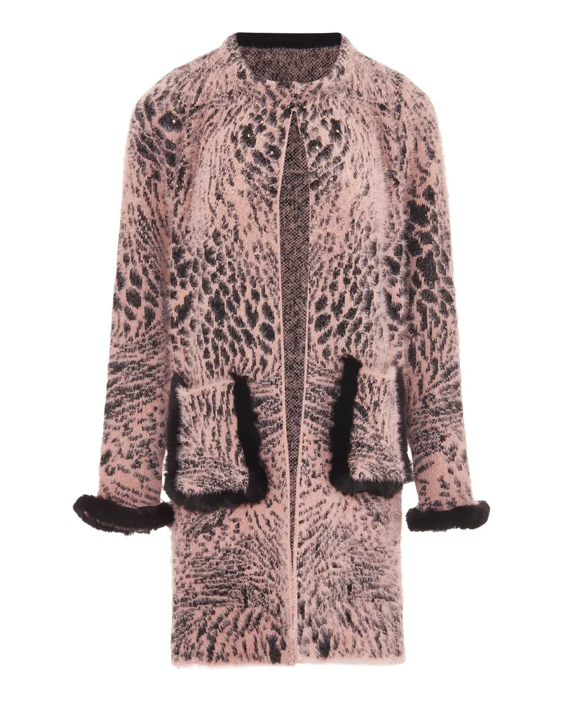 FAINA Strickjacke Damen rosa/schwarz Schwarz