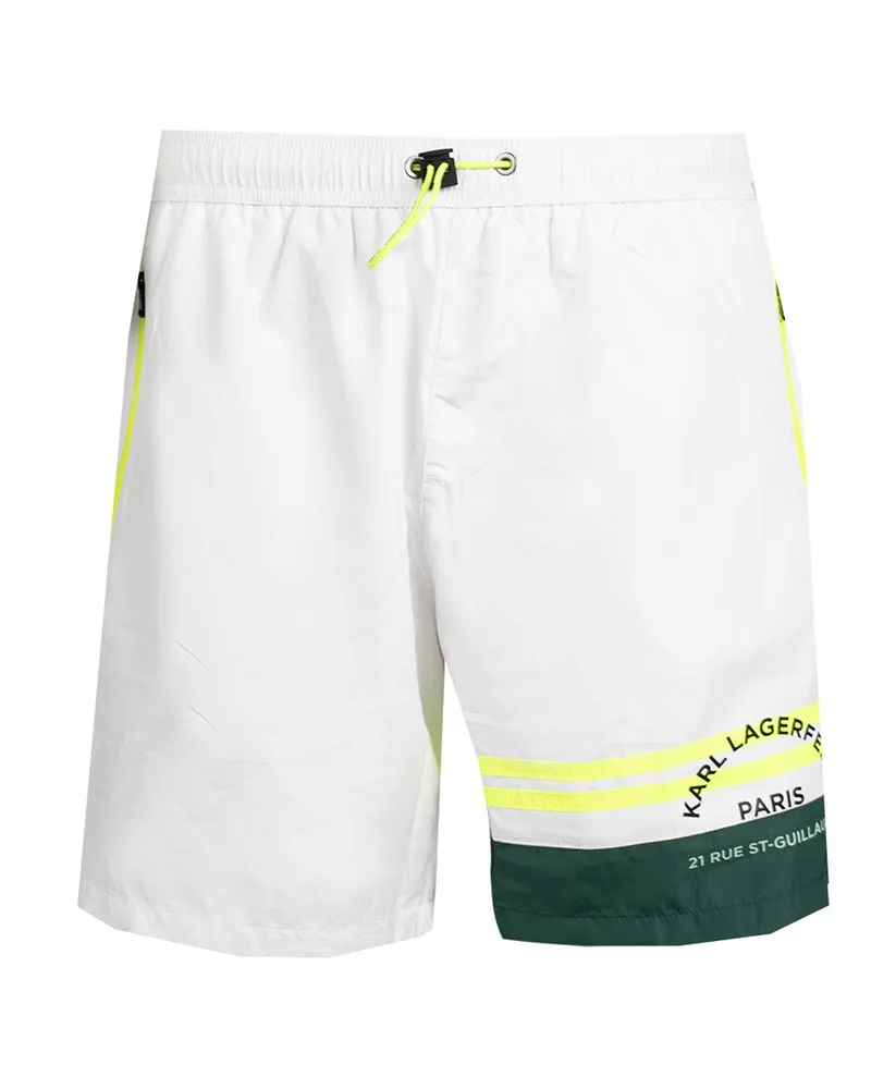 Karl Lagerfeld Herren Schwimmshorts Golf Weiß Weiß