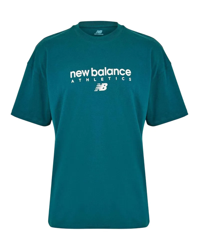 New Balance Heritage" T-Shirt für Herren, Rundhalsausschnitt (Grün Grün