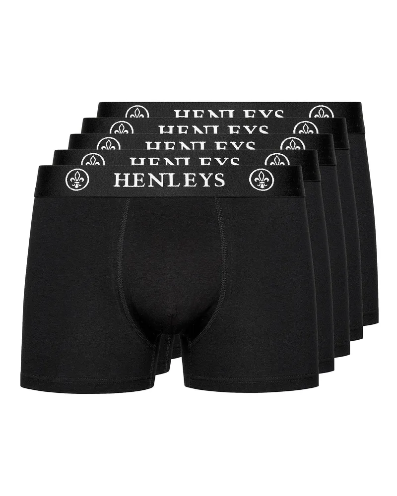 Henleys McBlacken" Boxershorts für Herren(5er-Pack) (Schwarz Schwarz
